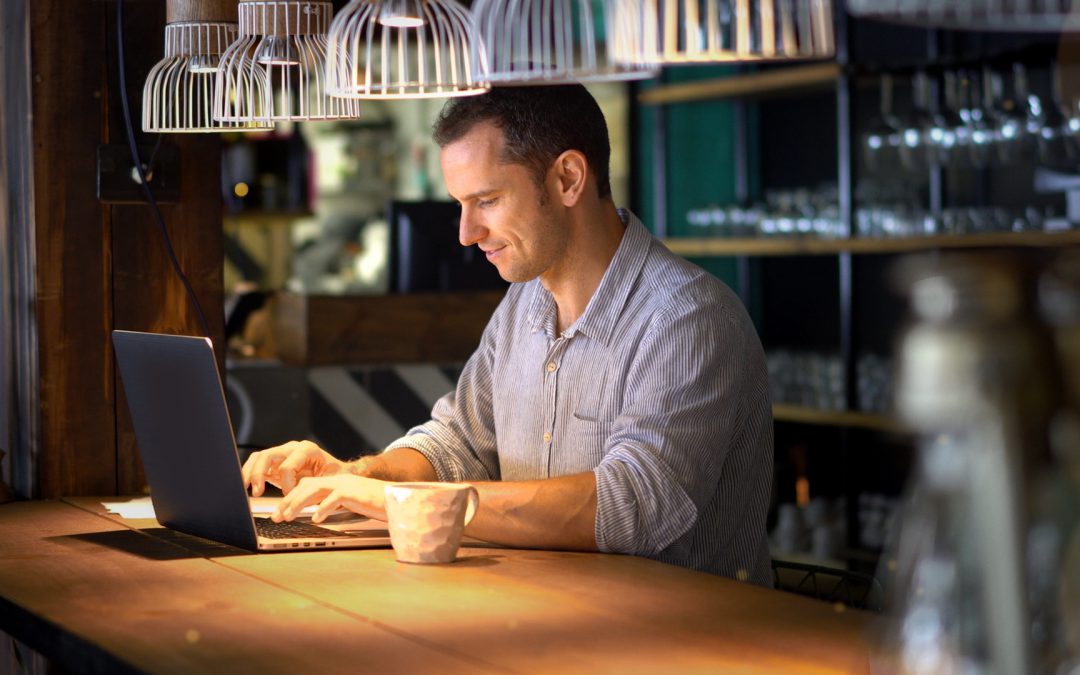 man at computer